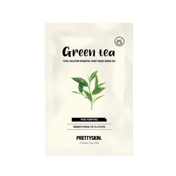PRETTYSKIN – Total Solution Essential Sheet Mask Green Tea – 25 ml